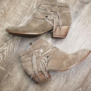 Franco sarto leather strappy ankle booties 8.5